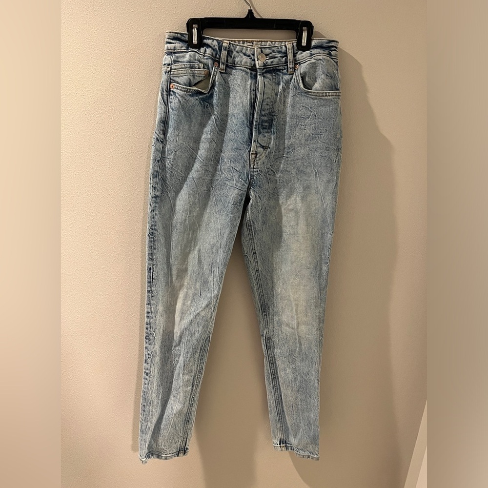 Free People We The Free Zuri Mom Button Fly Jeans Lived In Blue 27 OB1245649 - Picture 8 of 8